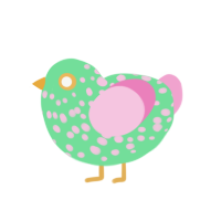 Summertime Spangles, a spring and pink chicken with a speckle pattern