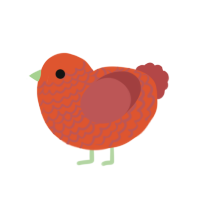 (unnamed), a vermilion and red chicken with a lace pattern