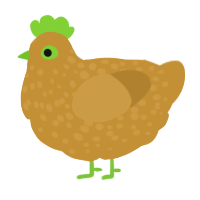 kumquat, a gold chicken with a speckle pattern
