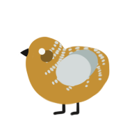 Alicja, a gold and silver chicken with a half-bar pattern