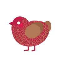 (unnamed), a crimson and brown chicken with a double-lace pattern