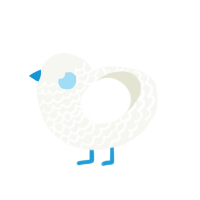 frosting, a white chicken with a lace pattern