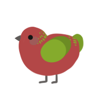 (unnamed), a red and chartreuse chicken with a neck-band pattern