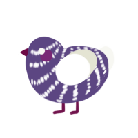 Audrina, a overcast and white chicken with a bar pattern