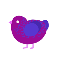 (unnamed), a plum and indigo chicken with a half-lace pattern