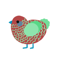 Newspaper, a red and spring chicken with a lace pattern