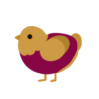 Electroplating, a maroon and gold chicken with a head pattern
