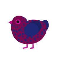 Raisin, a wine and navy chicken with a speckle pattern