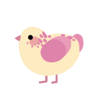 Fluttershy, a tumblr and leaf chicken with a neck-speckle pattern