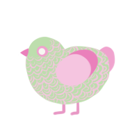 (unnamed), a gluppy and pink chicken with a double-lace pattern