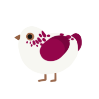 (unnamed), a white and maroon chicken with a neck-speckle pattern