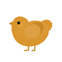 Orange, a orange chicken with a half-lace pattern