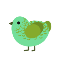 algae, a spring and chartreuse chicken with a half-lace pattern