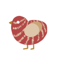 (unnamed), a red and beige chicken with a bar pattern