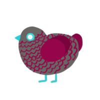 Automatonophobia, a grey and maroon chicken with a lace pattern