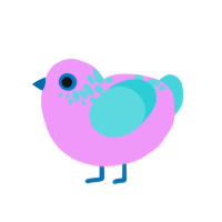 Paink, a lavender and aqua chicken with a neck-speckle pattern