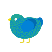 (unnamed), a turquoise and sapphire chicken with a lace pattern
