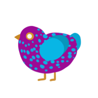 (unnamed), a plum and cerulean chicken with a speckle pattern