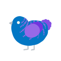 (unnamed), a sapphire and blurple chicken with a half-bar pattern