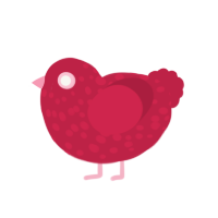 (unnamed), a crimson chicken with a speckle pattern
