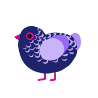 (unnamed), a navy and lilac chicken with a half-lace pattern
