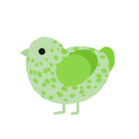 (unnamed), a gluppy and grass chicken with a speckle pattern