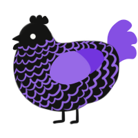 (unnamed), a black and blurple chicken with a lace pattern