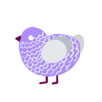 banner, a lilac and mist chicken with a lace pattern