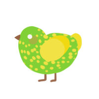 birthday, a grass and yellow chicken with a speckle pattern