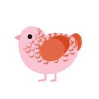 (unnamed), a rose and vermilion chicken with a half-lace pattern