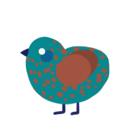 (unnamed), a teal and russet chicken with a speckle pattern