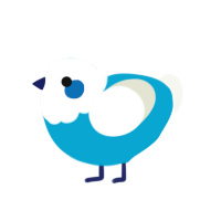 Boatswain, a cerulean and white chicken with a head pattern