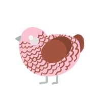 Kirby, a rose and russet chicken with a lace pattern