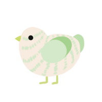 Muted Lemon, a cream and gluppy chicken with a bar pattern