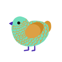 (unnamed), a mint and orange chicken with a lace pattern