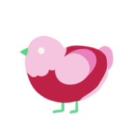 (unnamed), a crimson and pink chicken with a head pattern