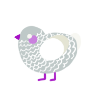 punch, a silver and white chicken with a lace pattern