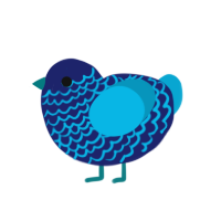 (unnamed), a navy and cerulean chicken with a lace pattern