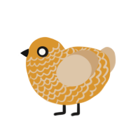 (unnamed), a orange and beige chicken with a lace pattern