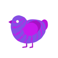 (unnamed), a blurple and amethyst chicken with a bar pattern