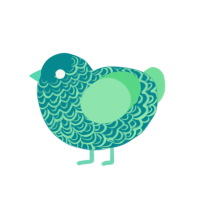 (unnamed), a teal and spring chicken with a double-lace pattern