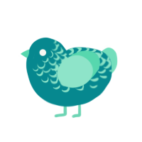 (unnamed), a teal and mint chicken with a half-lace pattern