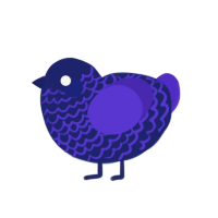 (unnamed), a navy and indigo chicken with a lace pattern