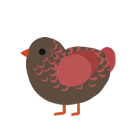 (unnamed), a bark and red chicken with a half-lace pattern