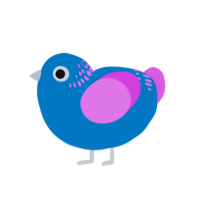 Blueberry, a sapphire and orchid chicken with a neck-band pattern