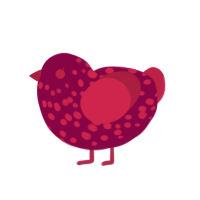 yxx crim, a maroon and crimson chicken with a speckle pattern