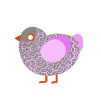 (unnamed), a ash and lavender chicken with a double-lace pattern