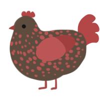 (unnamed), a bark and red chicken with a speckle pattern