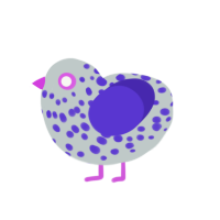 (unnamed), a silver and indigo chicken with a speckle pattern