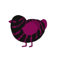 (unnamed), a black and wine chicken with a bar pattern